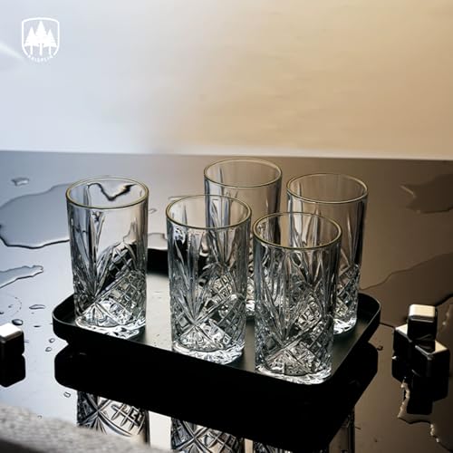 Raisaplin Highball Glasses Set of 6, 13 oz Lead-Free Crystal Drinking Water Glasses Tall Glass Cups Mixed Drink Cocktail Glass Set Tom Collins Bar Glassware for Juice Whiskey Mojito Beer Iced Coffee