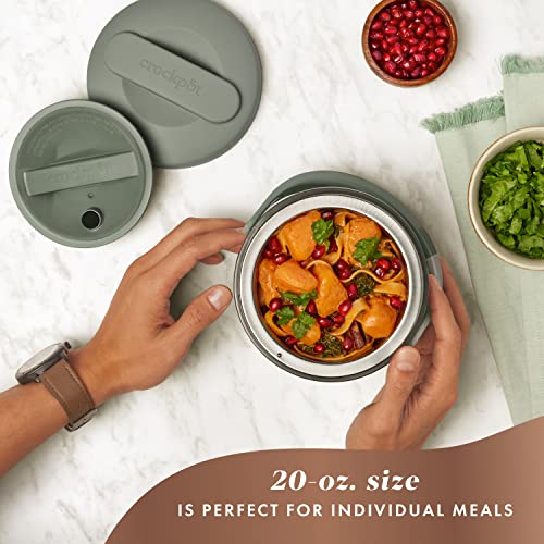Crock-Pot Portable Electric Lunch Box 20-Ounce Food Warmer Moonshine Green | Ideal for Travel On-the-Go | Keeps Food Spill-Free Warm & Tasty (Pack of 4)