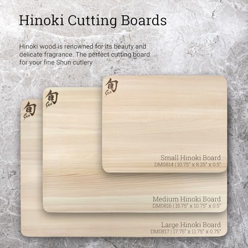 Shun Cutlery Medium Hinoki Cutting Board, 15.75" x 10.75" Wooden Japanese Chopping Board for Kitchen, Medium-Soft Wood Preserves Knife Edges, Forest Stewardship Council Certified