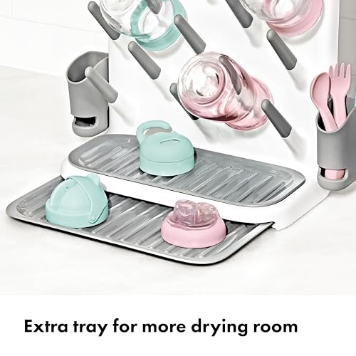 OXO Tot Expandable Drying Rack – Space-Saving Drying Rack | Newborn and Baby Essentials | Breastfeeding Essentials | Dry Baby Bottles | Save Space in Kitchen