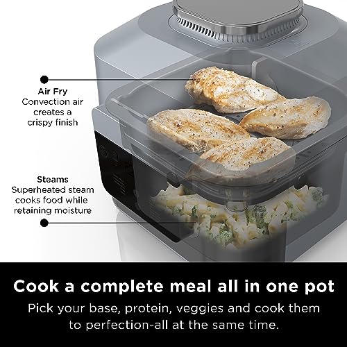 Ninja SF301 Speedi Rapid Cooker & Air Fryer, 6-Quart Capacity, 12-in-1 Functions to Steam, Bake, Roast, Sear, Sauté, Slow Cook, Sous Vide & More, 15-Minute Speedi Meals All In One Pot, Sea Salt Gray