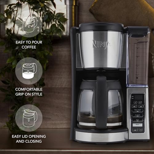 12-Cup Glass Coffee Carafe Replacement Compatible ONLY with Ninja Coffee Brewer Maker Models CE251 CE201 CE201C CE200 CE200C