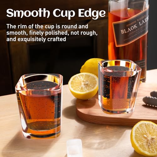 AltarreT 6 Pack Heavy Base Shot Glasses Bulk, 2.2 oz Clear Tequila Espresso Square Whiskey Shot Glass Set for Vodka, Whiskey, Tequila, Espressos, Spirits & Liquors