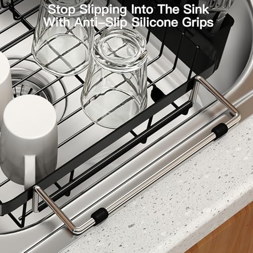 MAJALiS Dish Drying Rack Over The Sink with Utensil Holder