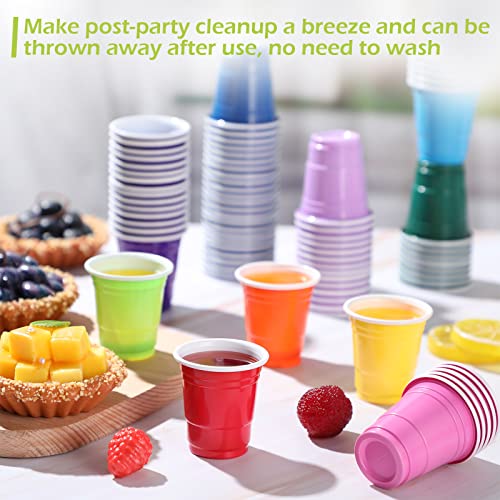Eaasty 1000 Packs Plastic Shot Glasses 2oz/ 60ml Disposable Shot Glasses Bulk Assorted Party Cup for Kids Birthday Wedding Restaurant Kitchen BBQ Picnic Camping Daily Life,10 Color