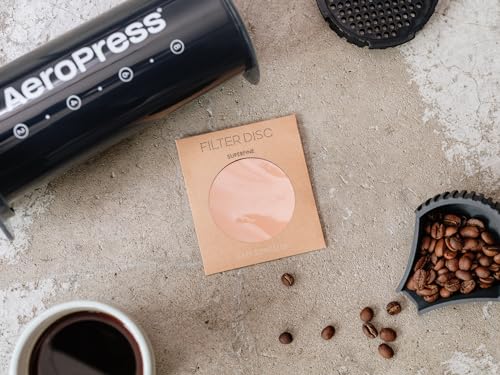 CAFE CONCETTO Filter for use in AeroPress Go/AeroPress Coffee Makers (Superfine) - Premium Replacement Disc - Reusable Metal, Titanium Coated Stainless Steel. Upgrade Your Mesh or Filter Papers