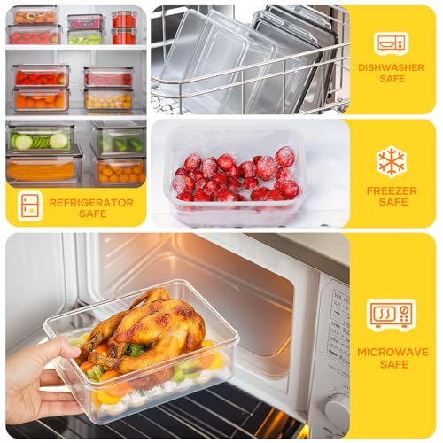 52 PCS Food Storage Containers with Lids Airtight (26 Lids & 26 Containers)- Reusable Plastic Leakproof Meal-Prep Container for Kitchen Storage Organization Microwave/Dishwasher Safe with Labels & Pen - My Kitchen Products