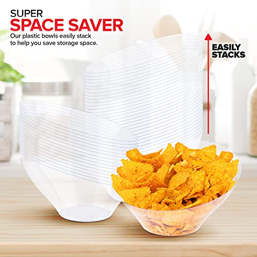 54oz Clear Plastic Serving Bowls (4 Pack) Large Disposable Candy Dishes, Buffet Containers for Chips, Popcorn, Snacks, Punch, Salad Bar, Snack Bowl, Parties, Office Desk, Bridal Shower, Party Supplies - My Kitchen Products