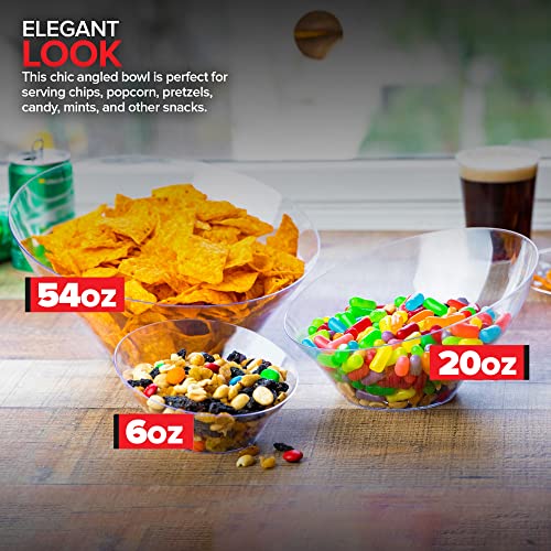 54oz Clear Plastic Serving Bowls (4 Pack) Large Disposable Candy Dishes, Buffet Containers for Chips, Popcorn, Snacks, Punch, Salad Bar, Snack Bowl, Parties, Office Desk, Bridal Shower, Party Supplies - My Kitchen Products