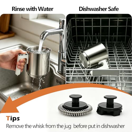 6-in-1 Electric Milk Frother and Steamer, Large Capacity & Detachable Electric Milk Frother and Warmer, Automatic Hot & Cold Foam Maker, with Stainless Steel Jug, 16.91oz/500ml for Coffee - My Kitchen Products