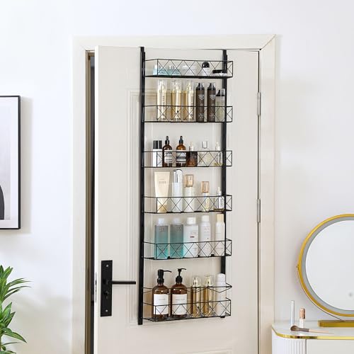 6 Layer Over the Door Pantry Organizer - Space-Saving Storage Rack, Steel Construction - Ideal for Kitchen, Bathroom, or Closet Organization - My Kitchen Products