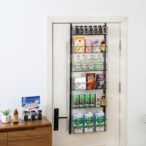 6 Layer Over the Door Pantry Organizer - Space-Saving Storage Rack, Steel Construction - Ideal for Kitchen, Bathroom, or Closet Organization - My Kitchen Products