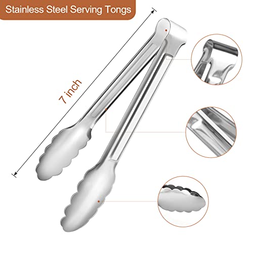 6 Pack Serving Tongs Kitchen Tongs, Buffet Tongs, Stainless Steel Food Tong Serving Tong, small tongs - My Kitchen Products