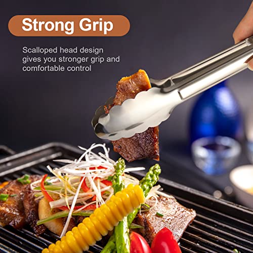 6 Pack Serving Tongs Kitchen Tongs, Buffet Tongs, Stainless Steel Food Tong Serving Tong, small tongs - My Kitchen Products