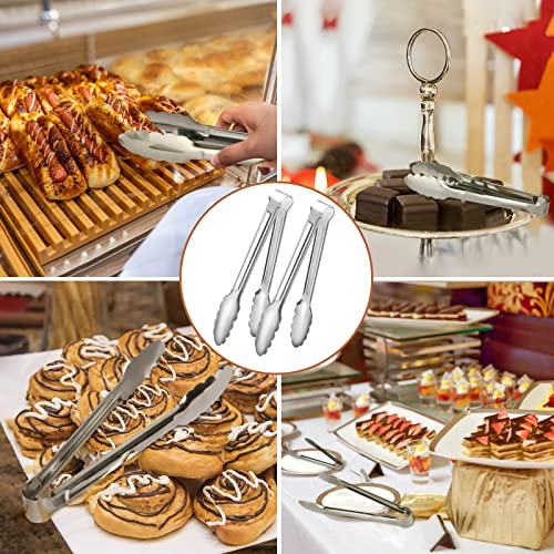 6 Pack Serving Tongs Kitchen Tongs, Buffet Tongs, Stainless Steel Food Tong Serving Tong, small tongs - My Kitchen Products