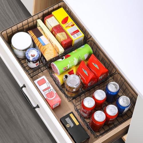 6 Pack Wire Baskets for Pantry Organization and Storage, Kitchen Organizer, 2 XXLarge & 2 XLarge & 2 Large - My Kitchen Products