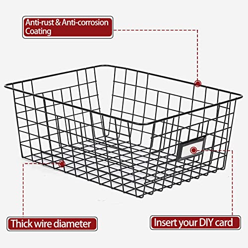 6 Pack Wire Baskets for Pantry Organization and Storage, Kitchen Organizer, 2 XXLarge & 2 XLarge & 2 Large - My Kitchen Products