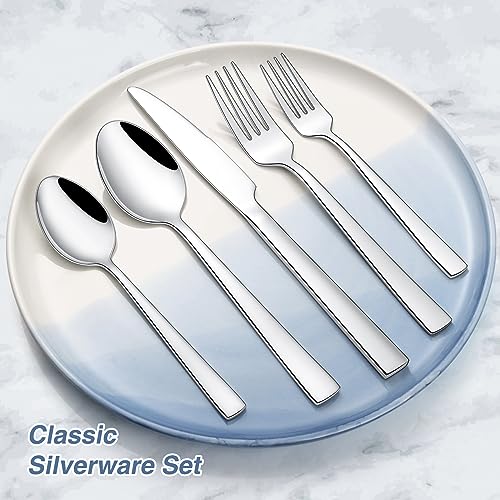 60 Piece Silverware Set For 12, Stainless Steel Flatware/Tableware Set Include Spoons/Forks/Knives, Yoehka Mirror Polished Cutlery Set For Home Kitchen Restaurant Hotel, Durable,Dishwasher Safe - My Kitchen Products