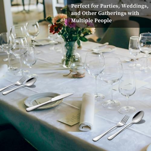 60-Piece Silverware Set for 20 - Stainless Steel Flatware Cutlery Set, Mirror Polished Flatware Set Include Forks Spoons Knives for Home Wedding Restaurant, Dishwasher Safe, Silver, 60 PCS - My Kitchen Products
