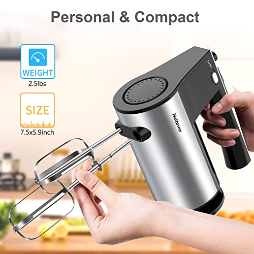 600W Electric Hand Mixer Kitchen Handheld Mixer 10 Speed Powerful with Turbo for Baking Cake Lightweight & Personal Electric Mixer with Egg Baking Beaters Dough Hooks, Whipping Mixing Cookies - My Kitchen Products