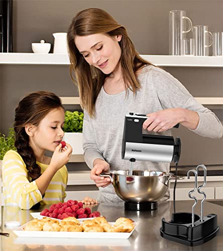 600W Electric Hand Mixer Kitchen Handheld Mixer 10 Speed Powerful with Turbo for Baking Cake Lightweight & Personal Electric Mixer with Egg Baking Beaters Dough Hooks, Whipping Mixing Cookies - My Kitchen Products