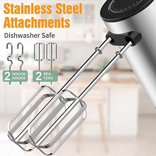 600W Electric Hand Mixer Kitchen Handheld Mixer 10 Speed Powerful with Turbo for Baking Cake Lightweight & Personal Electric Mixer with Egg Baking Beaters Dough Hooks, Whipping Mixing Cookies - My Kitchen Products