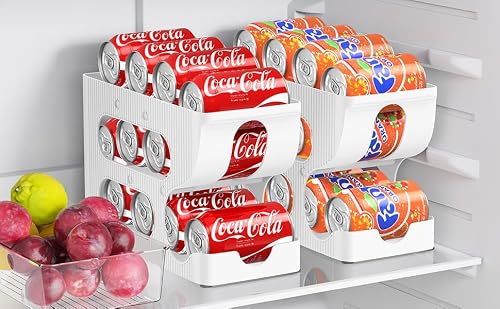 Sotfamily FIFO Soda Can Organizer for Pantry or Fridge, Holds 24 Cans