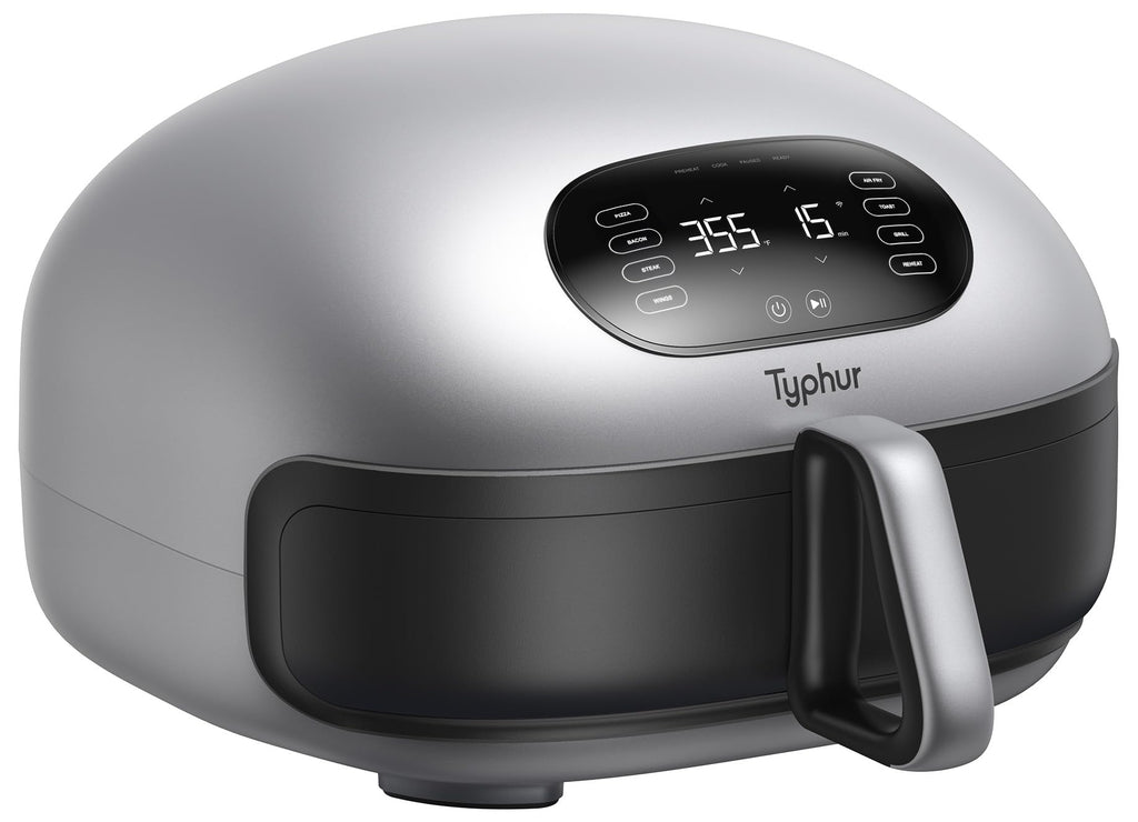 Typhur Dome 2 AI Smart Air Fryer, 15-in-1 Large Flat Airfryer with Top & Bottom Heating, Self-Cleaning Digital Fryer, PFAS-Free Ceramic Basket, Fits a 12" Pizza or Steaks, Whisper-Quiet, 120V