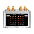 Mecity 4 Slice Touchscreen Toaster, 6 Bread Modes & 6 Browning Levels, Dual Touch Control Wide Slot Stainless Steel Electric Toaster with Memory, Defrost, 3-Min Auto Shutoff for White, Bagels, Waffles