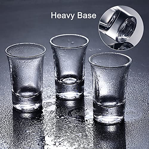 Aoeoe 40 Pack Shot Glass Bulk Set with Heavy Base, 1.5 Ounce Whiskey Shot Glasses, Clear Shot Glasses Set, Round Shot Glass Bulk, Small Shot Cups for Vodka, Whiskey, Tequila, Espresso, Liquor