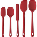 ChefAide 5 Pieces Silicone Spatula Set, Food Grade Rubber Spatula, Upgrade Strong Handle with Ergonomic Grip, Heat Resistant Up to 600°F for Nonstick Cookware, Cooking