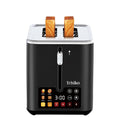 Trisiko Touch Screen Electric Toaster 2 Slice, Stainless Steel Smart Toaster with Digital Timer, 1.38" Extra-Wide Slots for Bread& Bagel, Great for Home, Office,Dorm (Black)