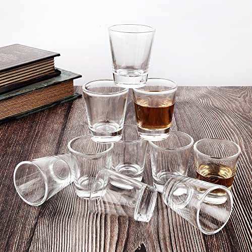 BTGLLAS Heavy Base Shot Glasses, 1.5 oz Sets of Clear Shot Glass (6 Pack), Measuring Cup for Espresso, Liquid, and Wine - Heavy Glass (Glass, 6Pack)