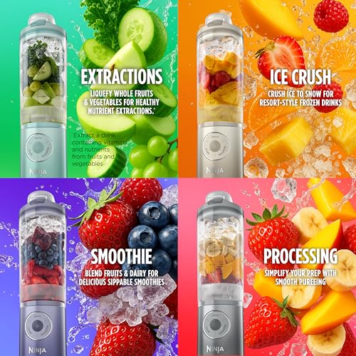 Ninja Blast Max, Portable & Personal Blender + Twist & Go, Smoothie, Blend, Ice Crush, 3 Programs, Cordless, 22 oz removable Vessel, Dishwasher Safe, Leakproof, Grey, BC251GY
