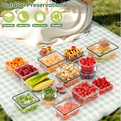 62 PCS Large Food Storage Containers with Lids Airtight (31 Lids & 31 Containers)- 85 OZ Reusable Plastic Leakproof Meal-Prep Container for Kitchen Storage Organization Microwave/Dishwasher Safe - My Kitchen Products