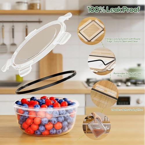 62 PCS Large Food Storage Containers with Lids Airtight (31 Lids & 31 Containers)- 85 OZ Reusable Plastic Leakproof Meal-Prep Container for Kitchen Storage Organization Microwave/Dishwasher Safe - My Kitchen Products