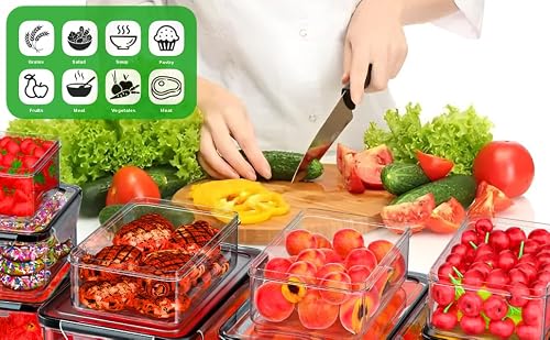 62 Pcs Large Food Storage Containers with Lids Airtight,Total 656OZ(31 Containers &31 Lids), Reusable BPA-Free Plastic Food Container for Kitchen Organization, Leakproof Meal-Prep Containers for Lunch - My Kitchen Products