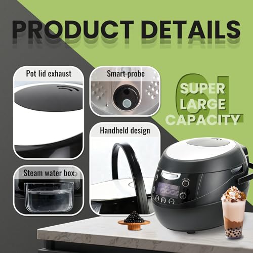 6L Boba Cooker Commercial, Automatic Boba Maker Machine with Even Heat Distribution, Intelligent Tapioca Cooker, for Milk Tea Stores Restaurants Dessert Stores Lounge, 900W - My Kitchen Products