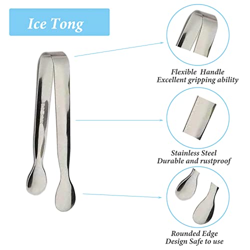 6PCS Ice Tongs Mini Sugar Tongs 4.25Inch Stainless Steel Kitchen Utensils Set,Small Serving Tong and Tiny Kitchen Tong for Appetizers,Tea Party, Coffee Bar, Desserts by Sunenlyst (Silver) - My Kitchen Products