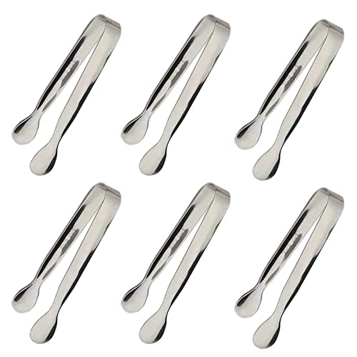 6PCS Ice Tongs Mini Sugar Tongs 4.25Inch Stainless Steel Kitchen Utensils Set,Small Serving Tong and Tiny Kitchen Tong