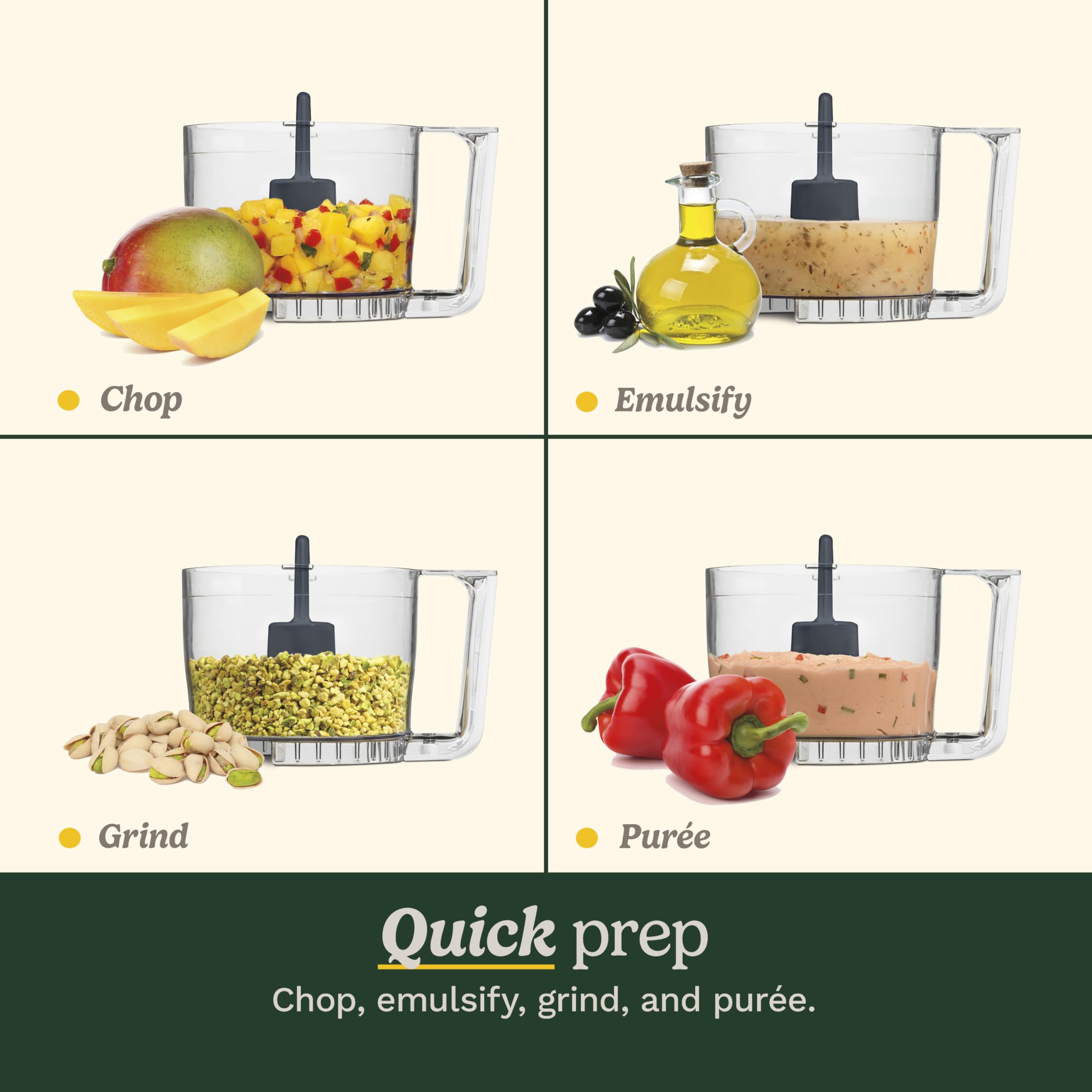 Cuisinart Mini-Prep Plus Food Processor, 24-Ounce Mini Food Processor to Chop Herbs, Vegetables, and Hard Cheese, 24-Ounce Work Bowl, Reversible Stainless Steel Blade, DLC-2ABC, Brushed Chrome/Nickel