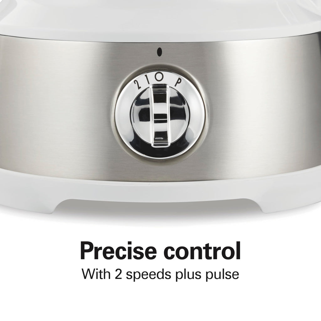 Hamilton Beach Food Processor & Vegetable Chopper for Slicing, Shredding, Mincing, and Puree, 10 Cups + Easy Clean Bowl Scraper, White and Stainless Steel (70733)