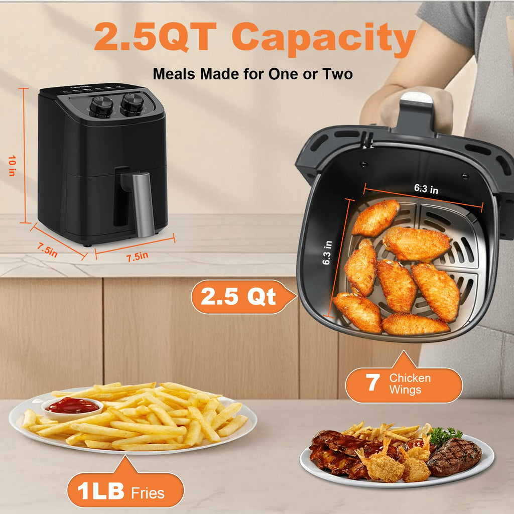 OSTBA 4.5QT Air Fryer, LED Touch Screen, 6 Presets, Fast Oil-Free Cooking, Adjustable Temp & Timer, Dishwasher Safe Nonstick Basket, Compact Family Size