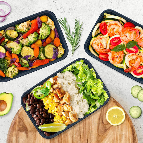 Bentgo Prep - 20-Piece 1-Compartment Reusable Meal Prep Containers with Lids, PFAS & BPA Free Materials, Durable, Microwave, Freezer, & Dishwasher Safe To Go Food Storage (Navy Blue)