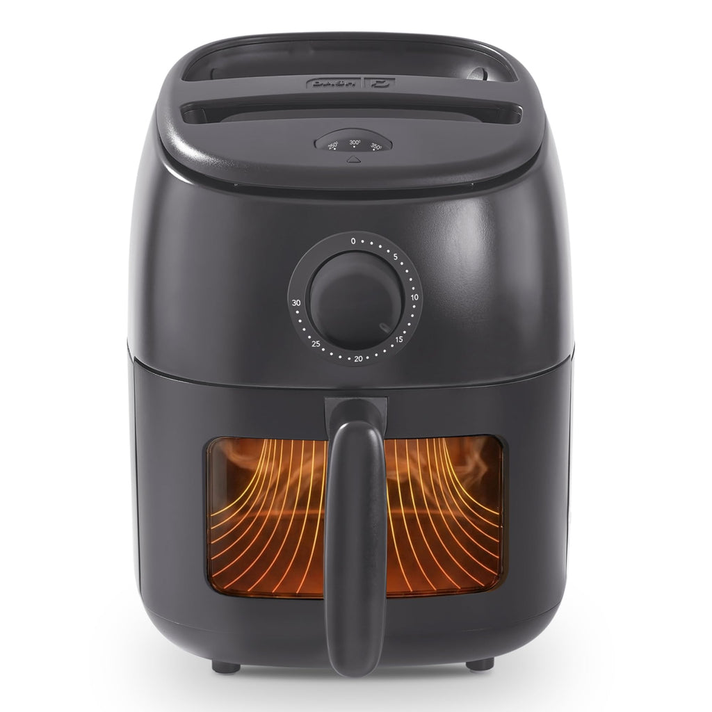 Dash 2.6QT Infrared Small Analog Air Fryer - Compact Mini Air Fryer with Ceramic Nonstick Coating, Viewing Window, Easy Dial Controls & Cool-Touch Handle - Dishwasher Safe Parts