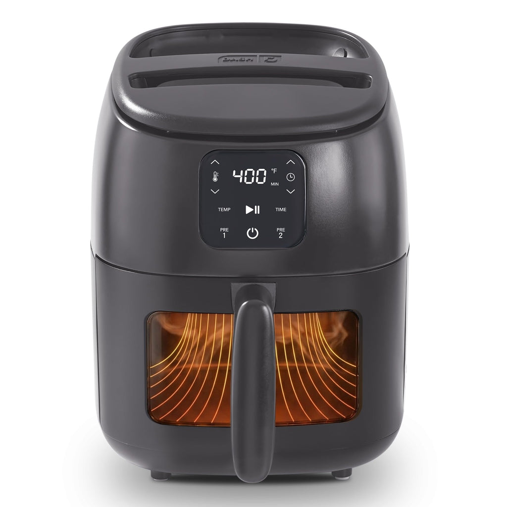 Dash 2.6QT Infrared Digital Small Air Fryer - Compact Air Fryer with Safe Ceramic Nonstick, Viewing Window, 2 Custom Presets & Auto Shake Reminder - Dishwasher Safe Parts