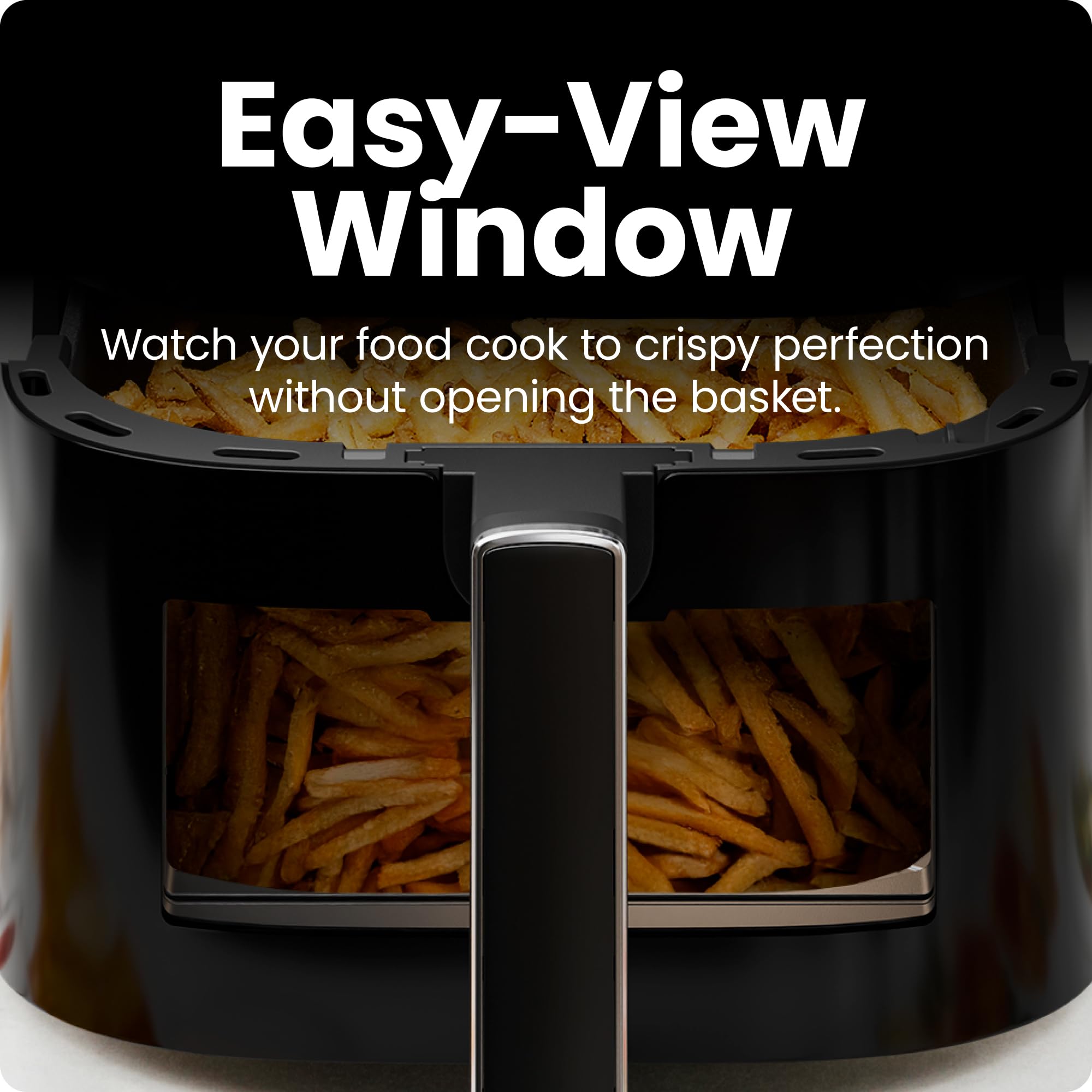 Chefman Air Fryer – 6 QT Compact Airfryer for Quick & Easy Meals, Features Hi-Fry Technology for Extra Crisp, Easy-View Window, Touch Controls with 4 Presets, Nonstick & Dishwasher Safe Basket - Black