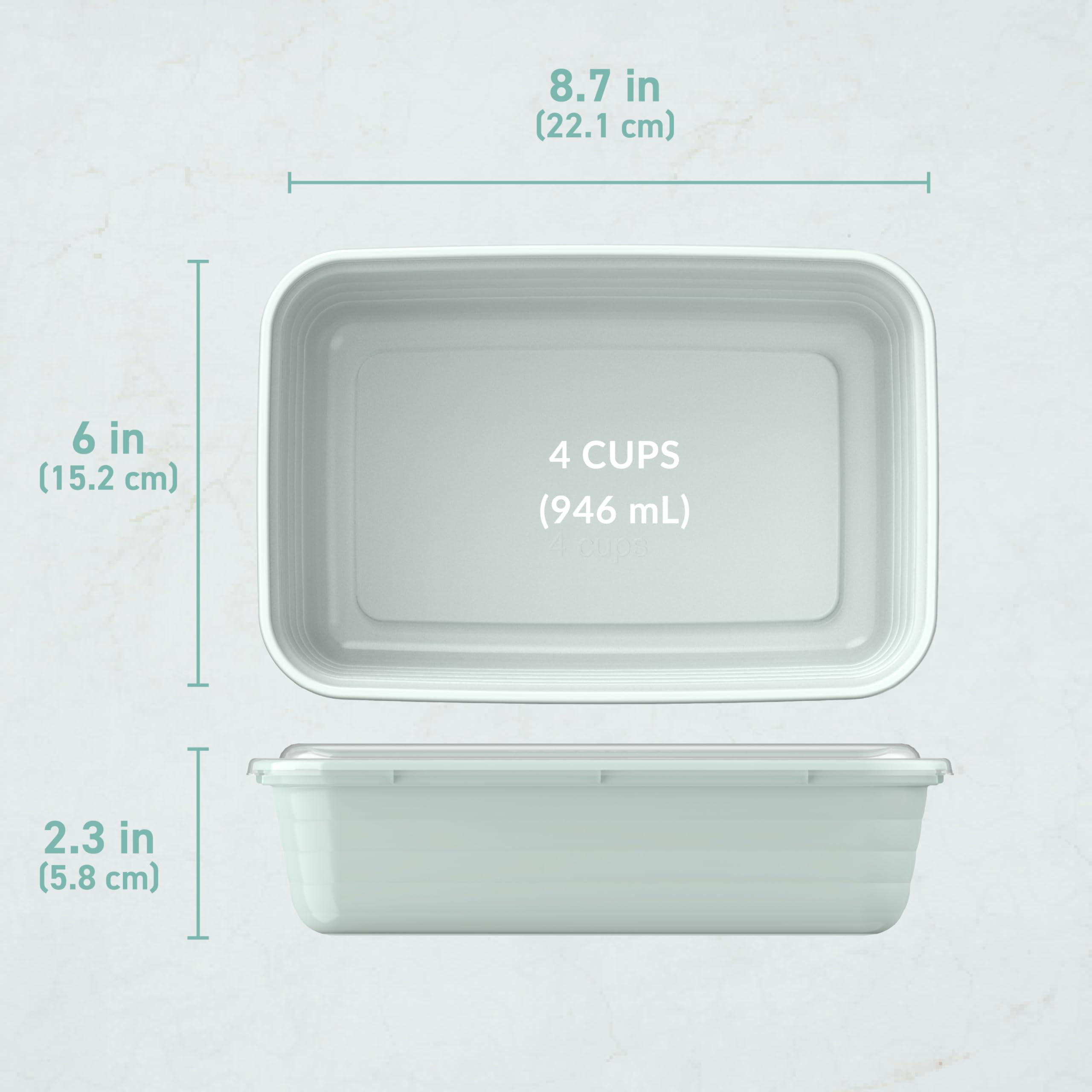 Bentgo Prep - 20-Piece 1-Compartment Reusable Meal Prep Containers with Lids, PFAS & BPA Free Materials, Durable, Microwave, Freezer, & Dishwasher Safe To Go Food Storage (Mint)