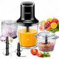 SHARDOR 3-in-1 Small Food Processor/Blender, 400W Powerful Food Chopper with 6-Cup Jar, 4-Cup Processor Bowl & 2-Cup Chopper Bowl, for Food Prep, Smoothies and Milkshakes
