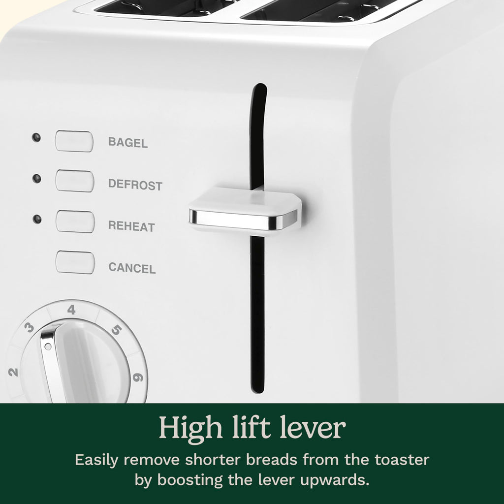 Cuisinart CPT-122 2-Slice Compact Plastic Toaster, Slots for Bagels & Bread, 7 Shade Settings, Cancel/Defrost/Reheat Functions, Removable Crumb Tray, Small Kitchen Appliance for Home & Office, White
